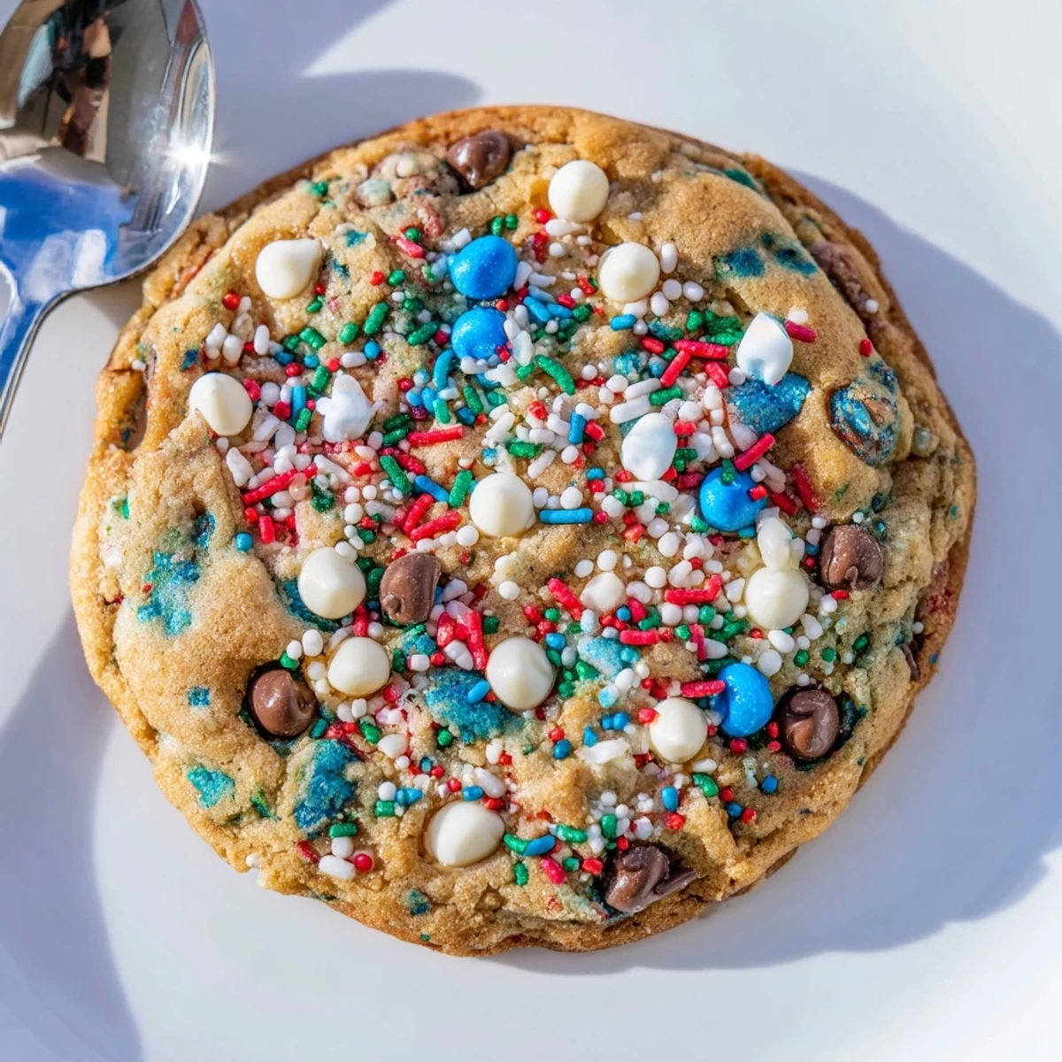 Vibrant Loaded Hanukkah Sprinkle Christmas Cookies bursting with chocolate and seasonal sprinkles.
