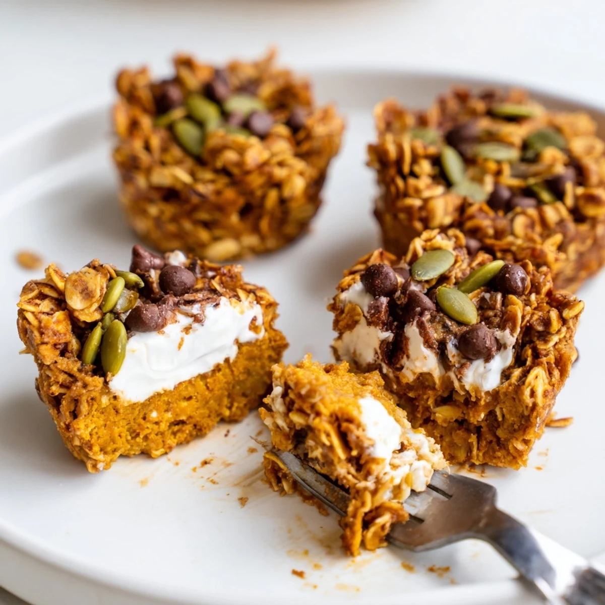 Deliciously baked Pumpkin Muffin Granola Cups, perfect for a cozy autumn breakfast.  