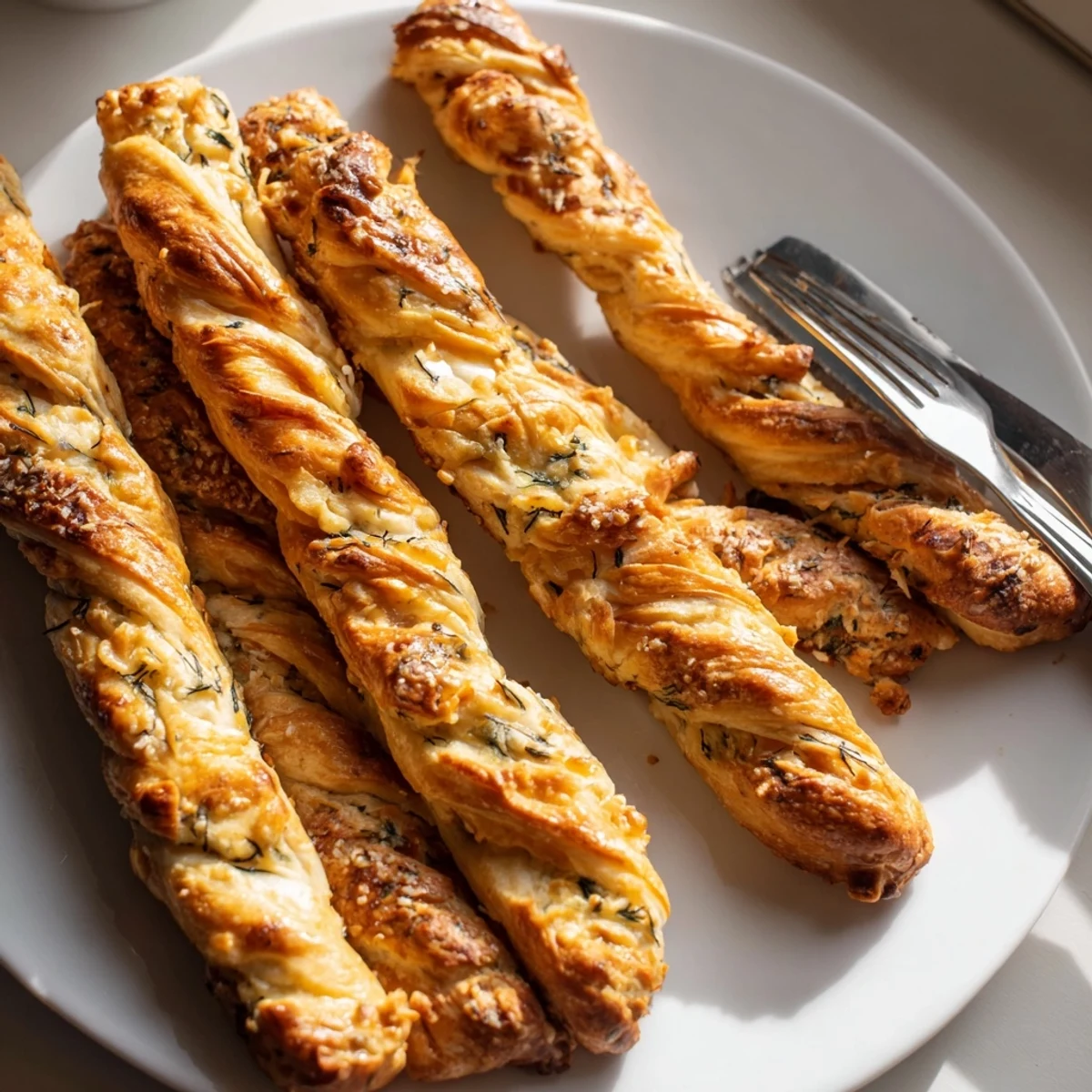 Savory Cheesy Pretzel Dill Pickle Biscuit Sticks with crispy golden crust, perfect for snacking.  