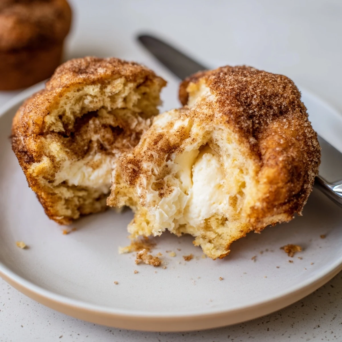Tender cream cheese chai spiced biscuit muffins, warm and golden, great for breakfast.  