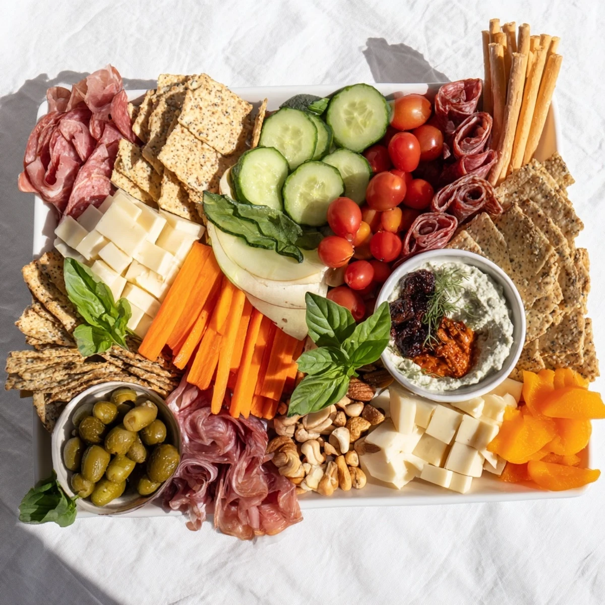 Charming Girl Dinner Platter filled with savory bites, fruits, and creamy spreads for sharing.