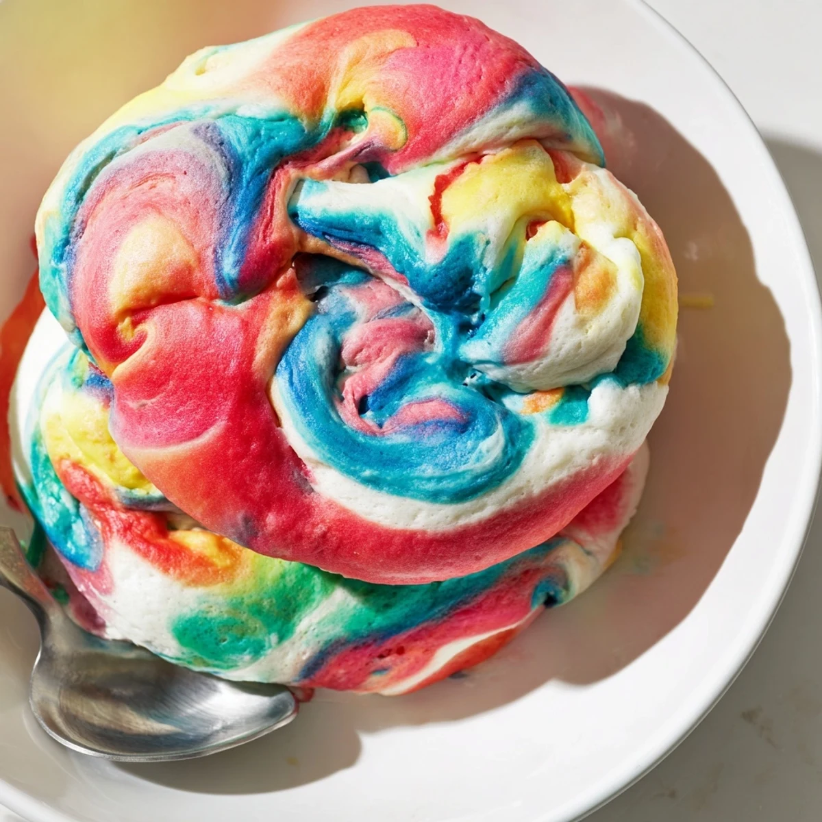 Light and fluffy Cloud Bread Rainbow Version perfect for colorful brunch gatherings.  