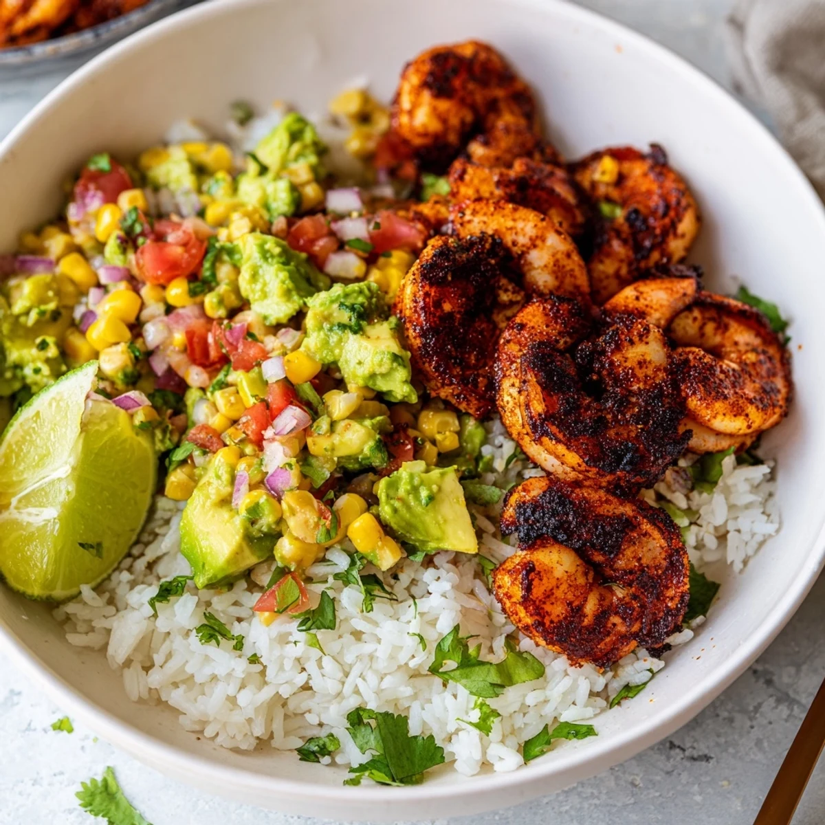 Blackened Shrimp Avocado Corn Bowl #91