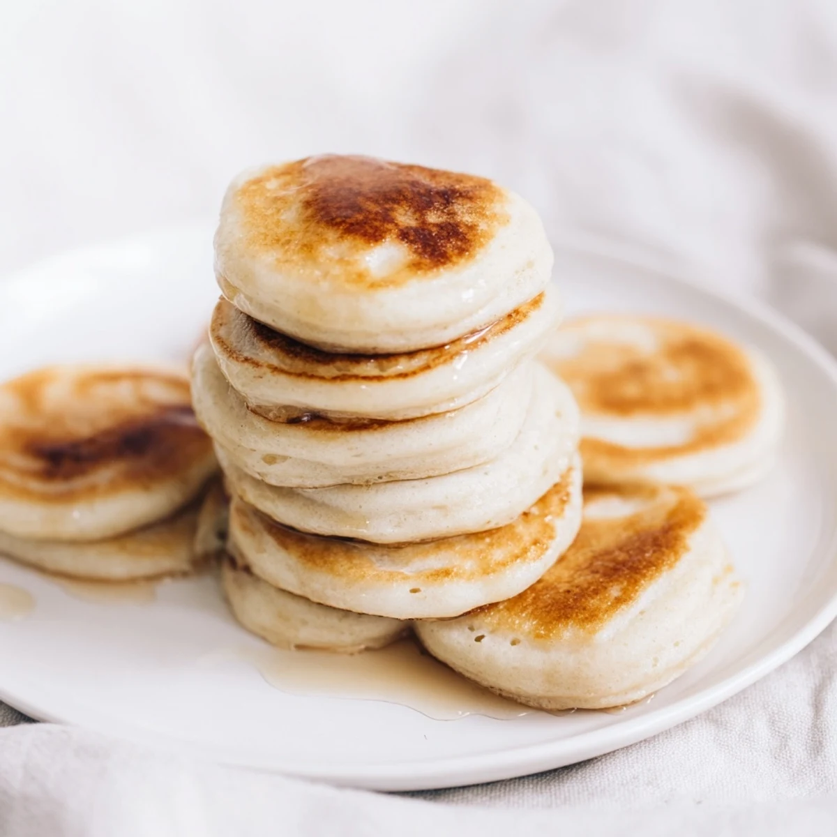 Golden, bite-sized pancake cereal: fluffy and served in a bowl, perfect for a fun breakfast.