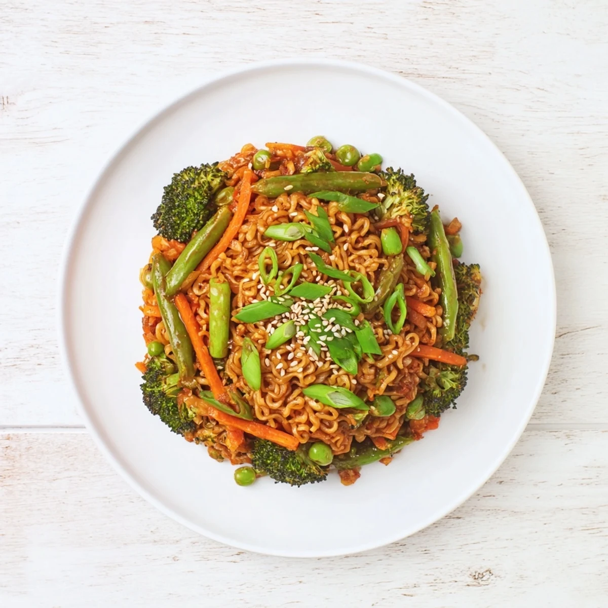 A delicious, easy-to-make Ramen Noodle Stir-Fry Remix: a quick, colorful, Asian-inspired weeknight dinner.