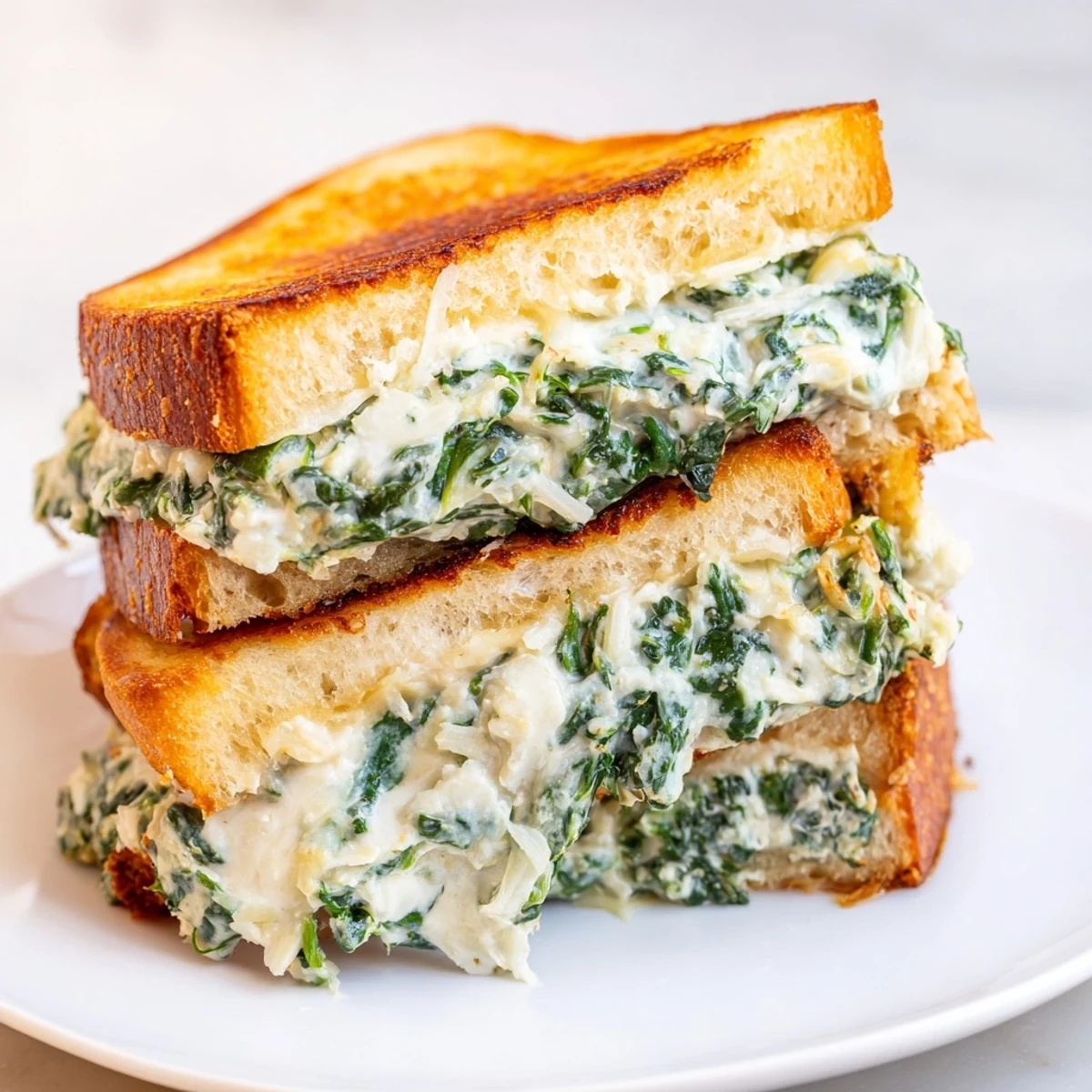 Crispy Air Fryer Spinach & Artichoke Dip Grilled Cheese, perfect for a quick, comforting lunch or dinner.