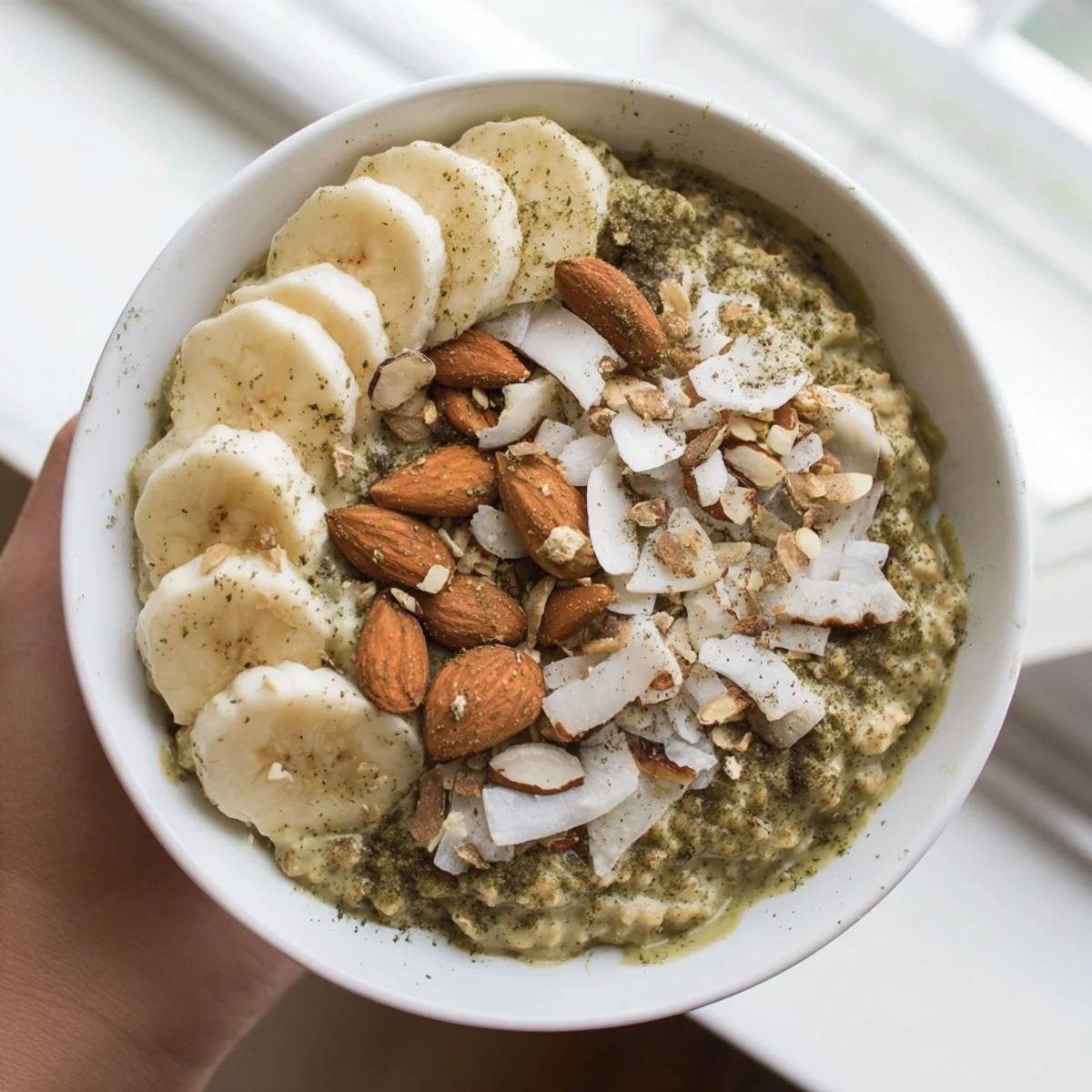 High-Protein Eggnog Matcha Oats