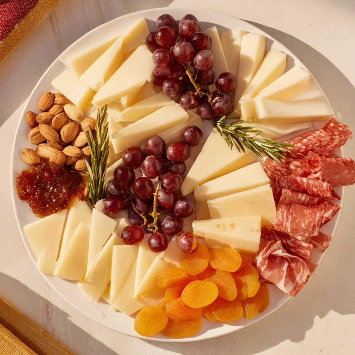 Geometric Gala charcuterie board: A stunning, artistic arrangement of triangle and rhombus cheeses and meats.