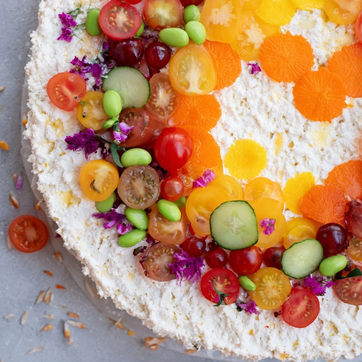 Vibrant colors shine in this photo of a complete Prism Burst salad, ready to enjoy.