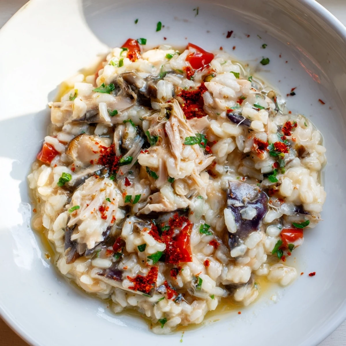 Freshly tossed Dense Chickpea and Tuna Salad, appetizingly garnished with lemon zest and parsley, ready to eat.