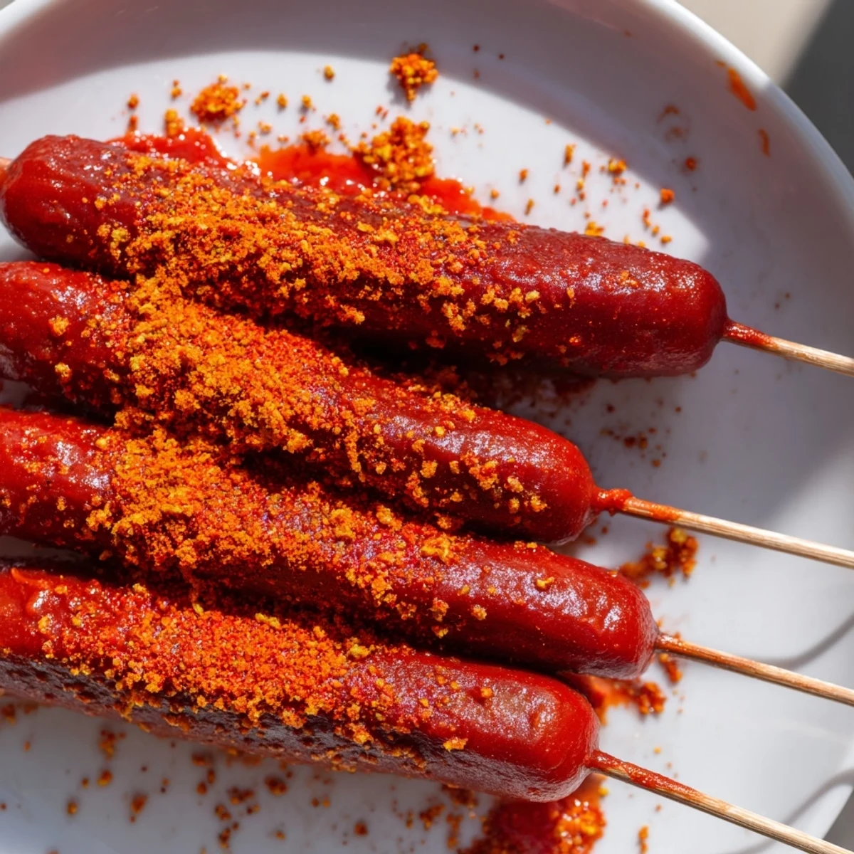 Sweet and spicy Chamoy-Tajín pickle sticks offer a refreshing crunch with vibrant Mexican flavors.