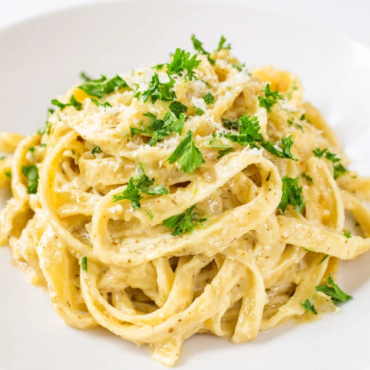 Creamy sriracha honey pasta tossed in a spicy garlic butter sauce, garnished with fresh parsley and parmesan.