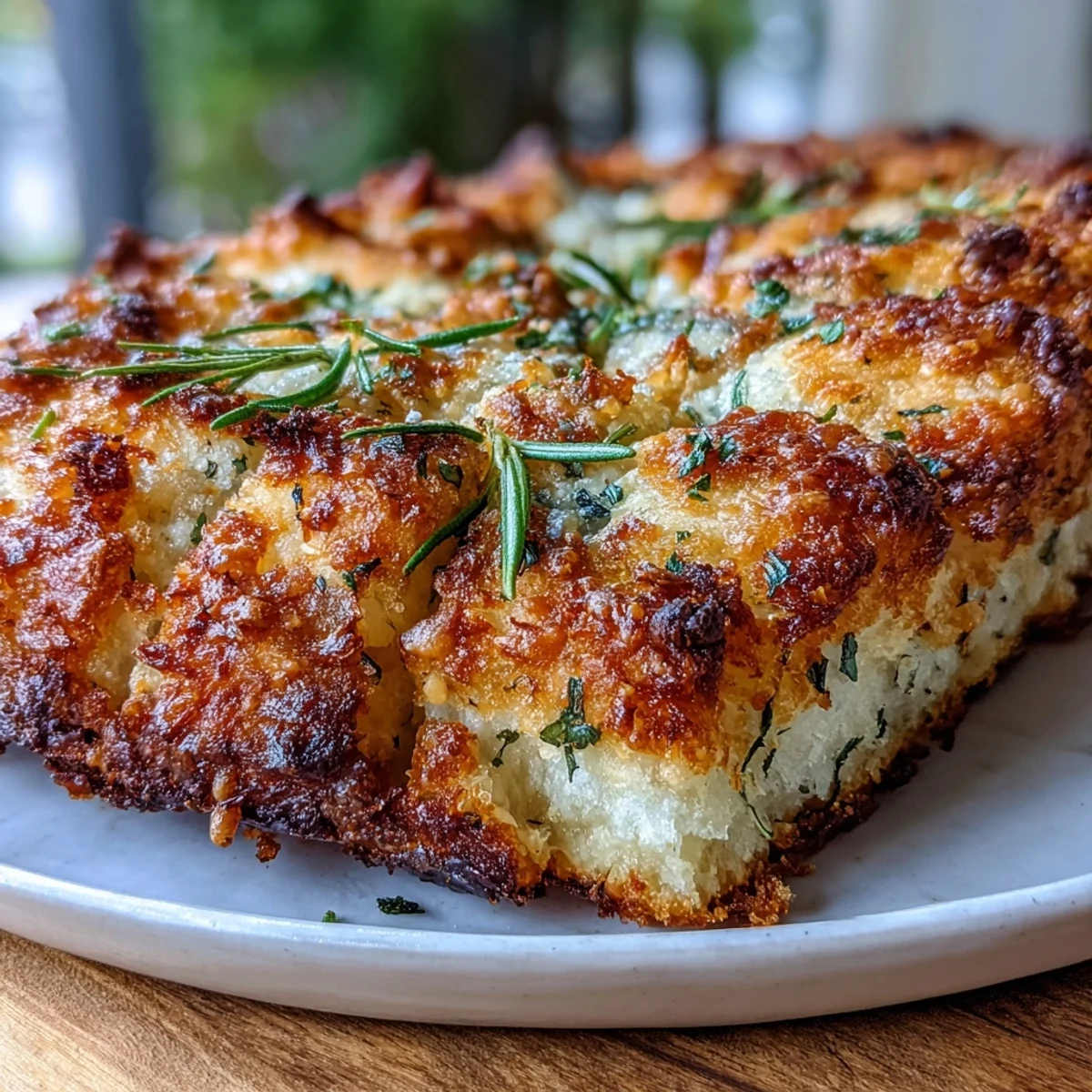 Warm Perfect Parmesan Garlic Artisan Bread served with olive oil and balsamic dip beside soup.