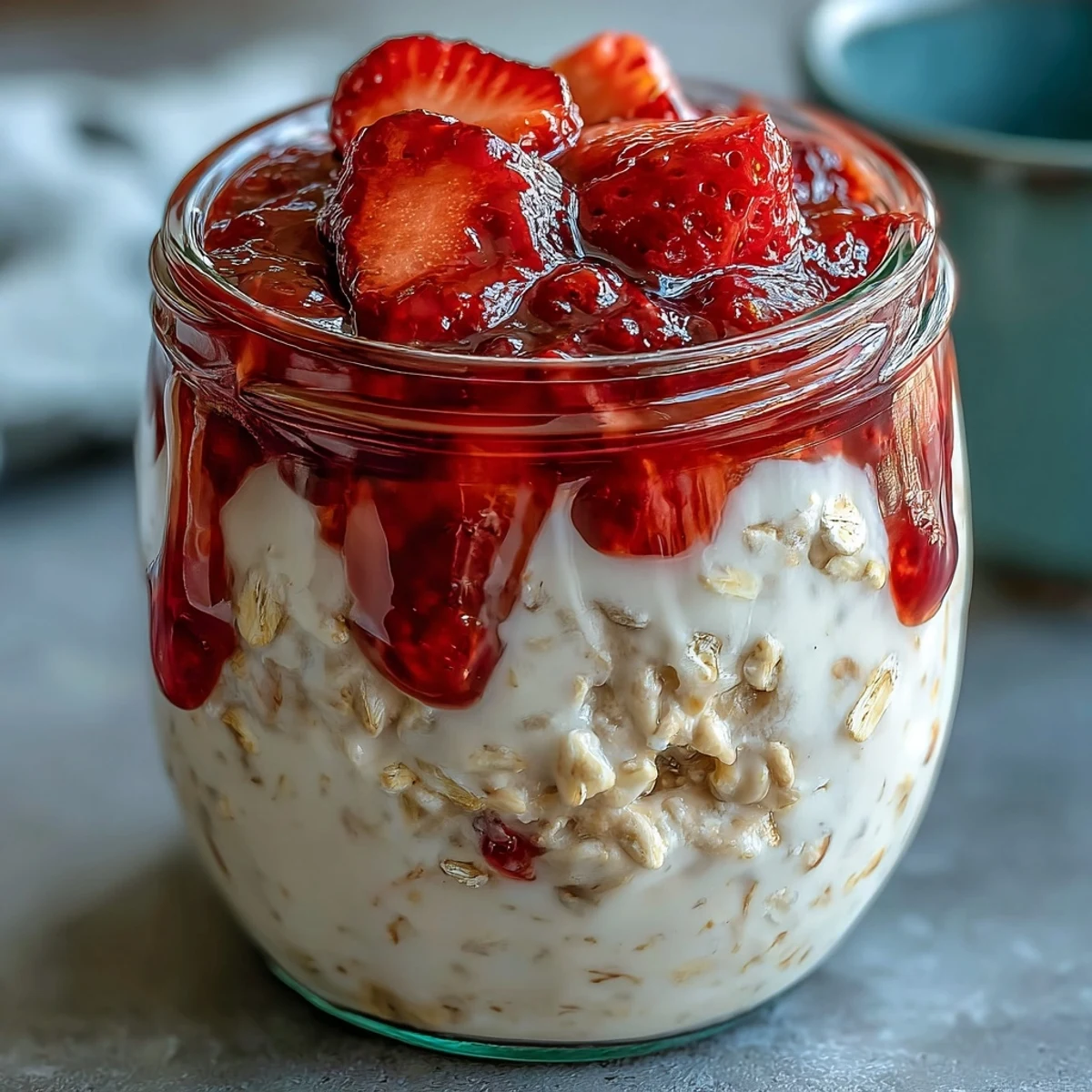 Overnight Oats Strawberry Jam