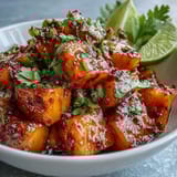 Vibrant fruit cups featuring sweet mango, tangy lime, and a spicy chili kick, ideal for beach picnics.  