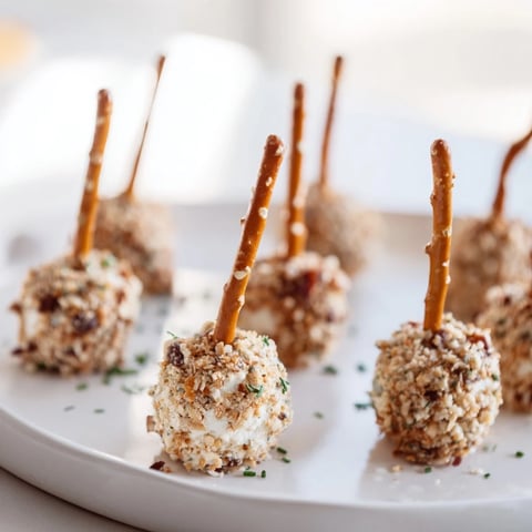 Champagne Cork Cheese Balls presented, showing creamy cheese appetizers with pretzel "cork" stems.