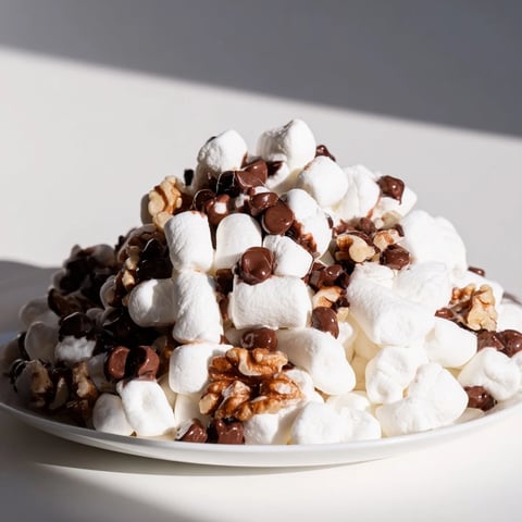 A warm, gooey plate of Quick Dessert: Chocolate Chips and Mini Marshmallows, ready to eat.