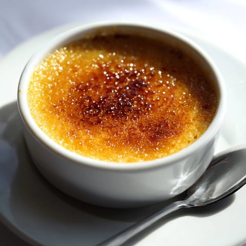 Golden-brown 3-Ingredient Crème Brûlée with a satisfyingly crunchy sugar crust, ready to enjoy.