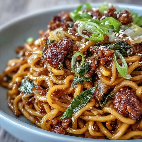 Korean Turkey Fried Noodles tossed with crisp peppers, carrots, and onions in a savory, spicy gochujang sauce.