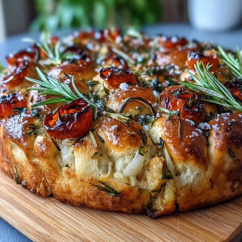 Baby in Bloom Herb Focaccia topped with colorful floral vegetable art, perfect for spring celebrations or baby showers.  