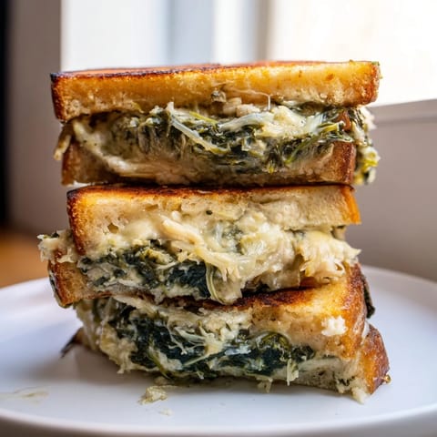 Spinach Artichoke Dip Grilled Cheese
