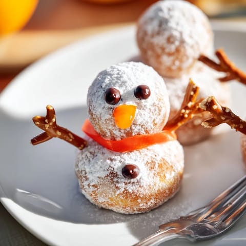 Mini Donut Snowman Stack