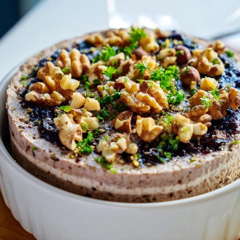 Delicious Velvet Underground appetizer, layered with creamy pâté, fig jam, and toasted nuts, ready to serve.