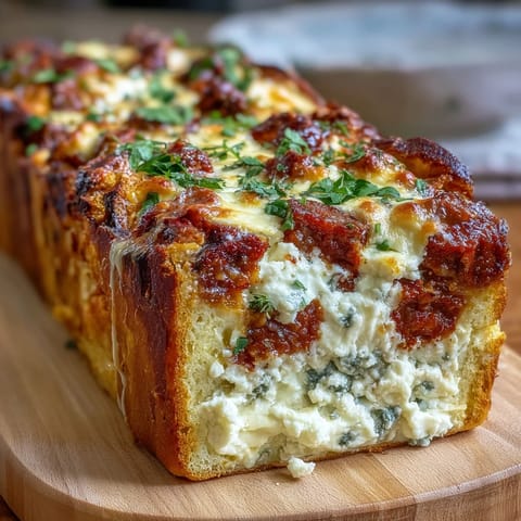 Italian Easter Pie with Ricotta and Salami, golden baked in flaky pastry, savory filling of salami, ricotta, and cheese oozing from a golden crust.