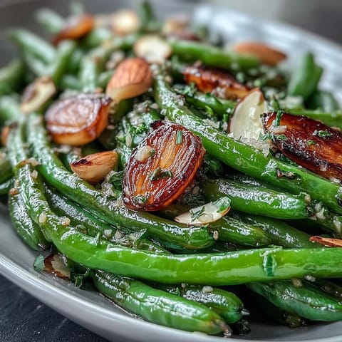 Roasted Garlic Green Beans with Lemon Zest, a tender and savory side dish perfect for Easter dinner.