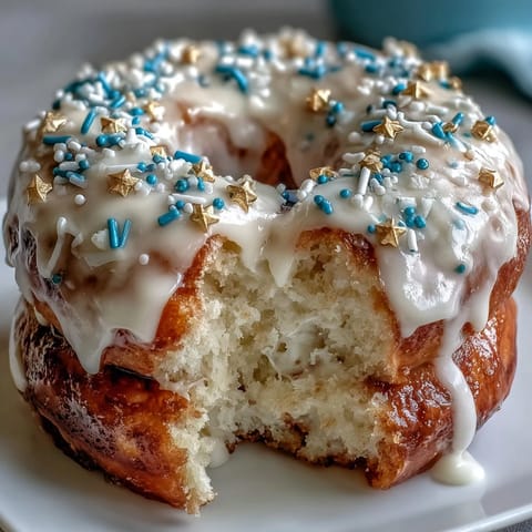 A festive donut tower, glistening with sprinkles, perfect for any graduation party.