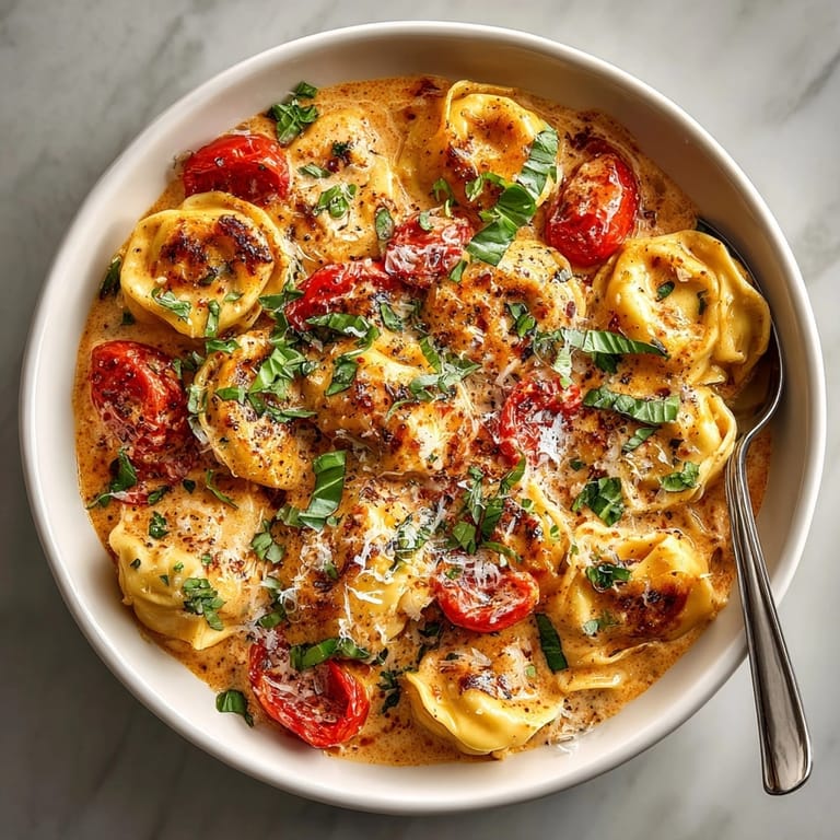 Comfort food: This one-pan Creamy Tomato Tortellini Skillet recipe is weeknight dinner perfection.