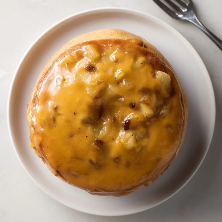 Delightful Chai Caramel Apple Pancake Donuts topped with luscious caramel, perfect for fall treats.
