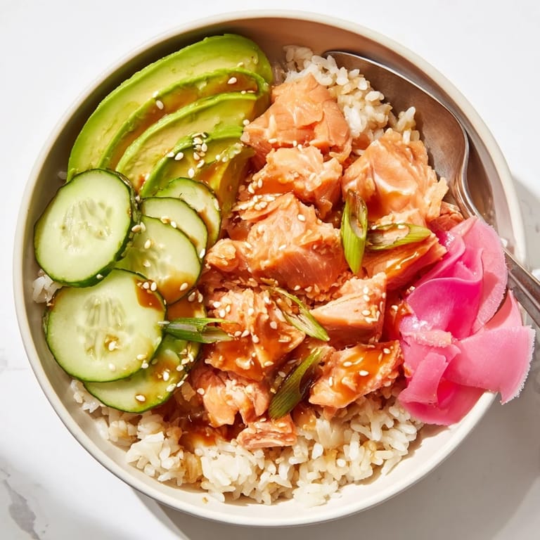 Revive your meals with this colorful Leftover Salmon & Rice Bowl, perfect for lunch.  