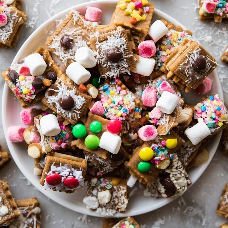 Close-up view of the Gingerbread House Board highlighting the gingerbread pieces and decorative candies for the holidays.