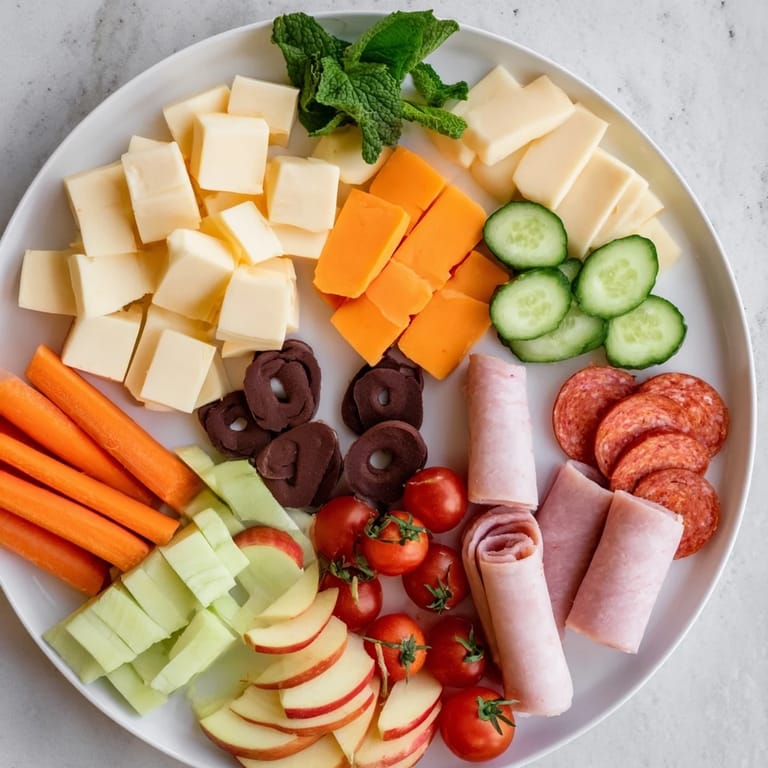 A rustic Gallop & Graze Horse Charcuterie display with salami, apple slices, and pretzel "horse jumps" for guests.