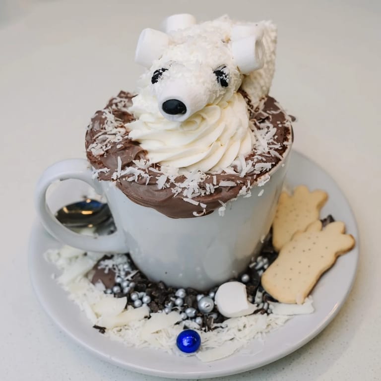 Sweet and comforting Polar Bear Hot Chocolate, a dessert board perfect for cozy winter celebrations.