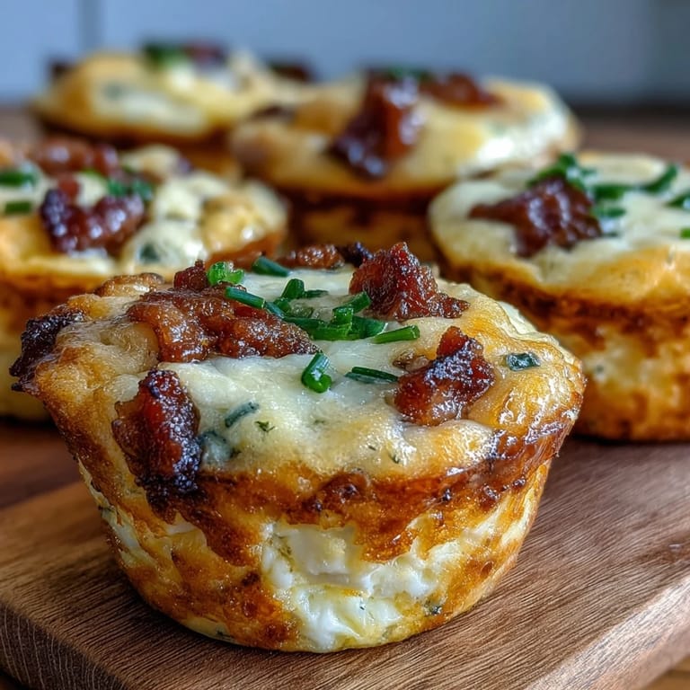 Twelve savory Ranch Bacon Breakfast Egg Bites arranged on a white plate with fresh chives, ready for an easy, protein-packed grab-and-go breakfast.