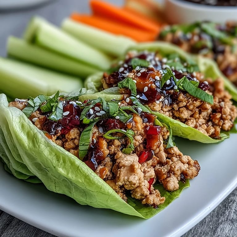 Delicious turkey lettuce wraps paired with crisp, colorful veggie sticks, offering a fresh and protein-packed summer meal idea.