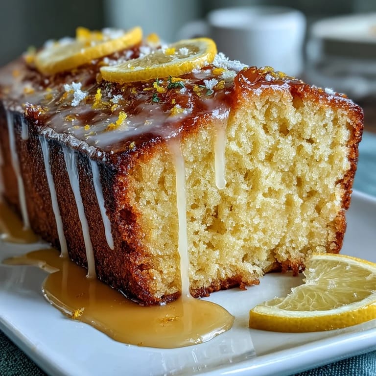 Homemade Limoncello pound cake topped with bright lemon glaze, ideal for dessert tables and special occasions.