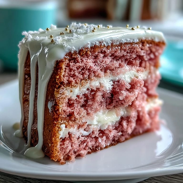 A festive Bridal Shower Rosé Velvet Cake, ready for celebration with a golden finish.