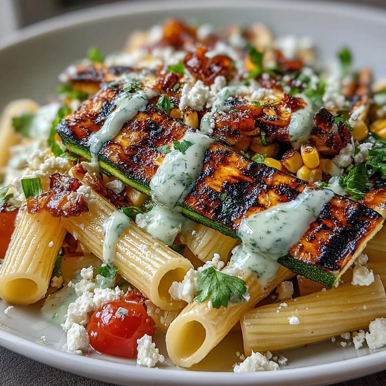 Delicious pasta salad featuring crumbled Cotija cheese and zesty lime dressing.