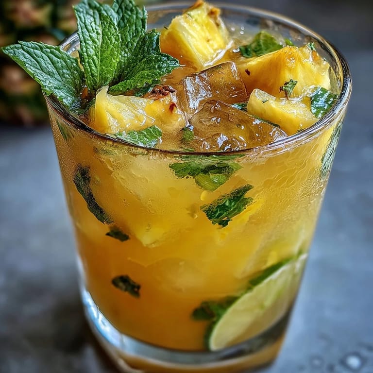 Vibrant Pineapple Coconut Agua Fresca with lime and ice.