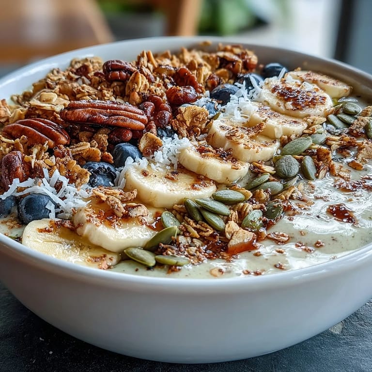 Bright and refreshing high fiber smoothie bowl, showcasing wholesome ingredients ready to be enjoyed.