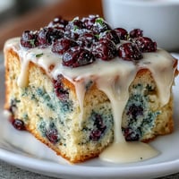A light and fluffy blueberry lemon sheet cake with juicy berries and tangy citrus flavors, perfect for baby shower celebrations.