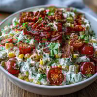 Creamy Corn Salad with Jalapeño, fresh summer side with sweet corn, crunchy veggies, and a zesty jalapeño dressing.  