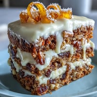 A beautifully layered Easter carrot cake with tangy cream cheese frosting and delicate candied carrot curls.