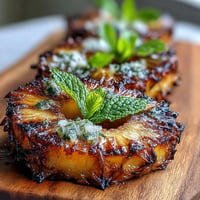 Sweet, caramelized grilled pineapple with spicy yuzu kosho butter melting over top.